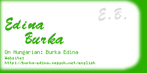 edina burka business card